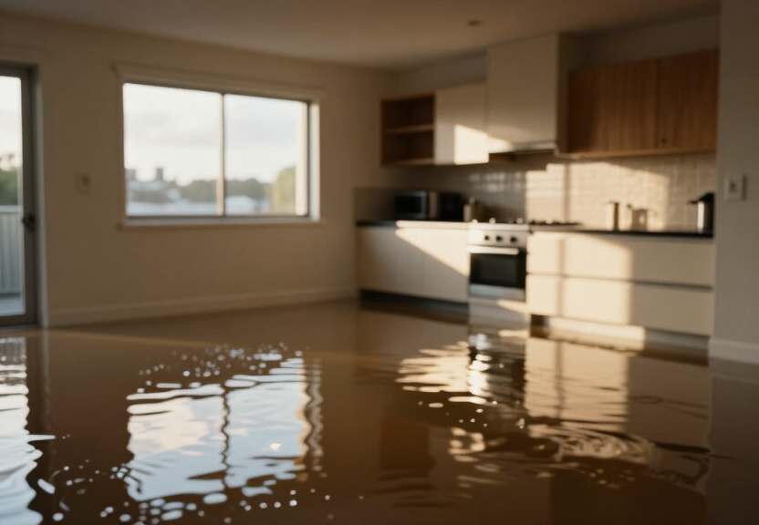 Wet carpet in Girraween home before drying